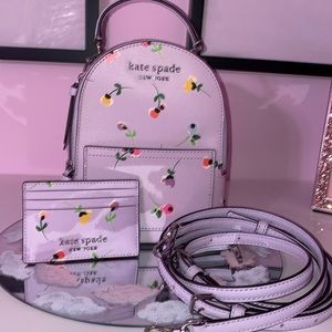 Kate spade mini floral backpack matching wallet